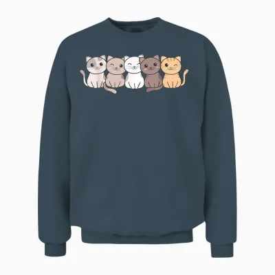 Katze Kawaii Katzen Niedliche Tiere Für Kinder Katzen Unisex Sweatshirt - Dark Heather
