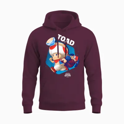 The Super Mario Galaxy Movie Toad Galactic Run Unisex Hoodie - Maroon