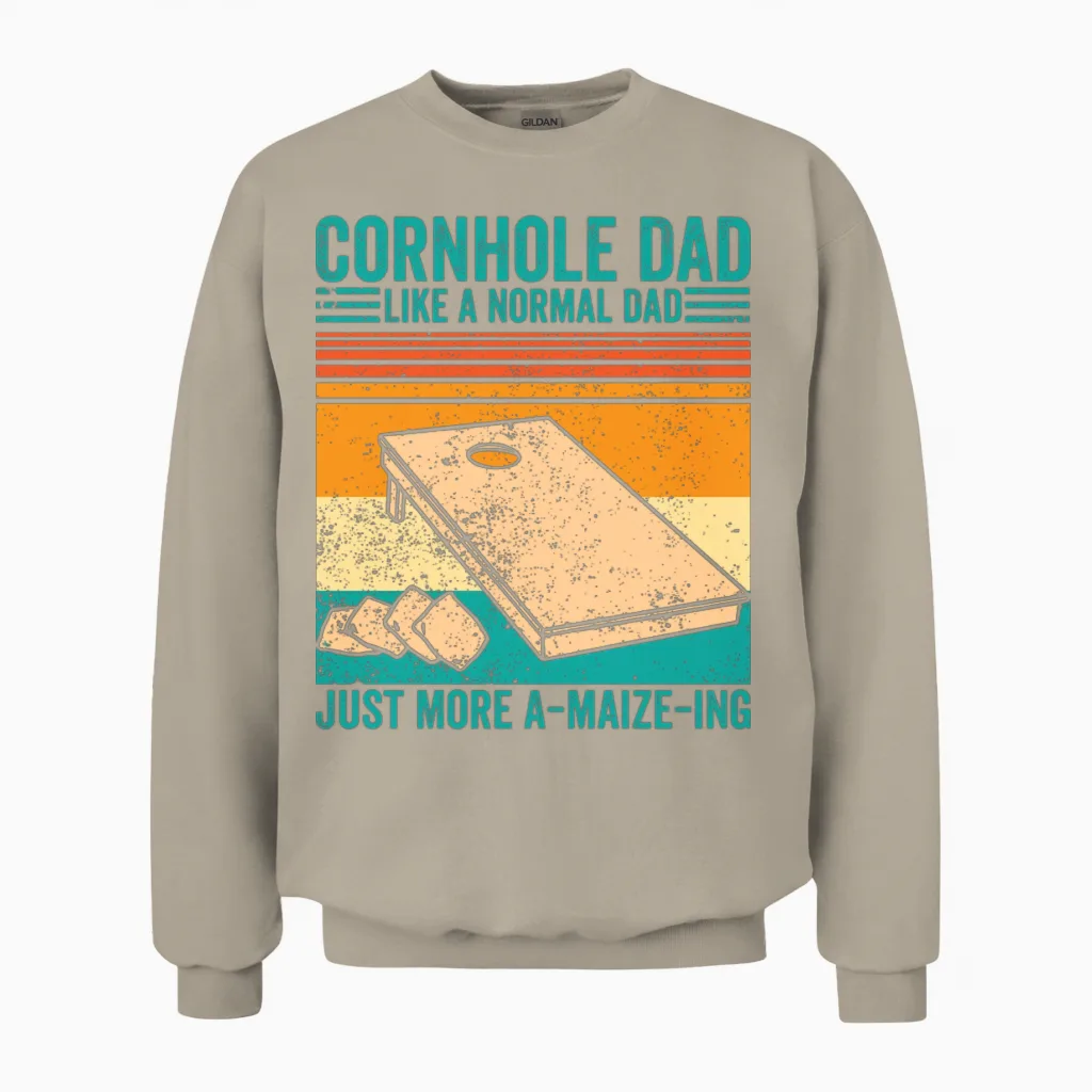 Funny Cornhole Retro Unisex Sweatshirt in Sand