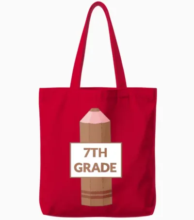 Seventh Grade Seventh Grader Elementary School Stu Tote Bags - Red