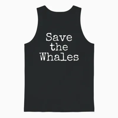 Save the Whales Ocean Conservation Unisex Tank Top - Black
