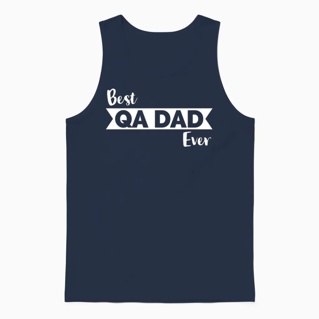 Qa Engineer Dad, Best Qa Dad Ever, Iso 9001 Unisex Tank Top in Navy
