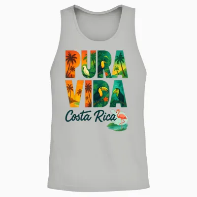 Pura Vida Costa Rica Unisex Tank Top - Ash
