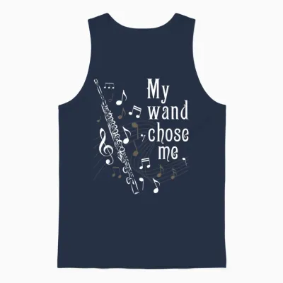 My Wand Chose Me - Flute Player Flutist Marching Band Music Unisex Tank Top - Navy