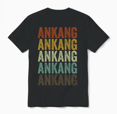 Ankang China Retro Vintage Unisex T-Shirt - Black