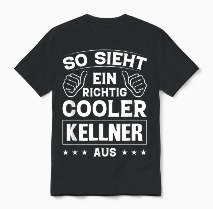 So Sieht Ein Richtig Cool Kellner Aus T-Shirt, Black Unisex T-Shirt in Black