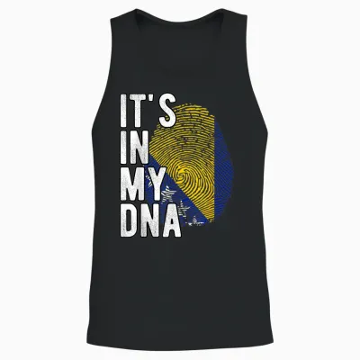 Funny It's in My Dna Bosnien-Herzegowina-Flagge Fingerabdruck Unisex Tank Top - Black