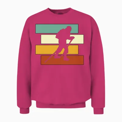Hiking Retro Unisex Sweatshirt - Heliconia