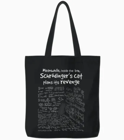 In Der Zwischenzeit Plans Schrödinger's Cat Her Revenge T-Shirt, Black Tote Bags - Black