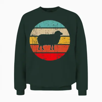 Sheep Retro Unisex Sweatshirt - Forest