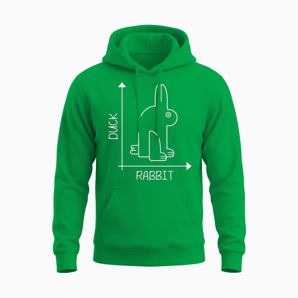 Duck or Rabbit Unisex Hoodie in Irish Green