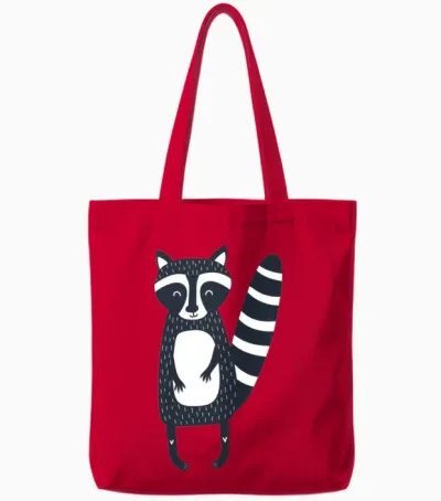 Funny Raccoon Tote Bags - Red