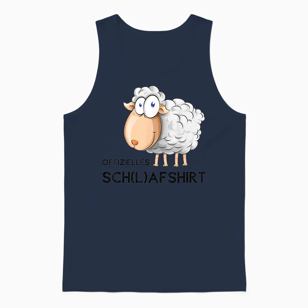 Hypnotao Shop Official Sleep Shirt Sheep Pyjamas Nightdress T-Shirt Grey Small Unisex Classic Cartoon Sheep Sleep Unisex Tank Top in Navy