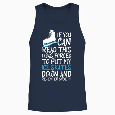 Ice Skating Funny Unisex Tank Top - Navy