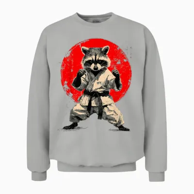 Karate and Judo | Japanese Martial Arts, Japan, Raccoon Unisex Sweatshirt - Ash