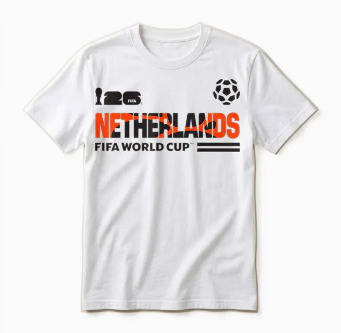Fifa World Cup26 Qualifier Netherlands Unisex T-Shirt in White