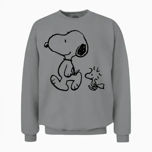 Peanuts - Snoopy Woodstock Walk Unisex Sweatshirt in Sport Grey