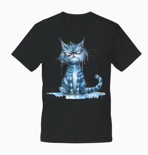 Funny Cat Unisex T-Shirt - Black
