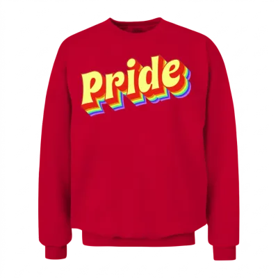 Retro Stacked Pride Unisex Sweatshirt - Red