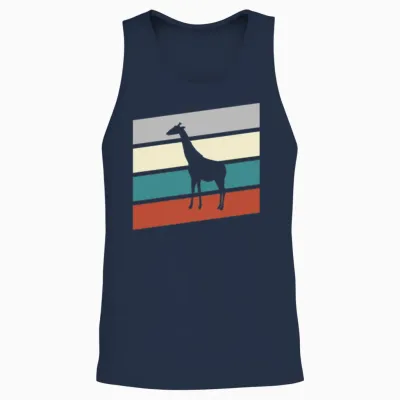 Giraffe Retro Unisex Tank Top - Navy