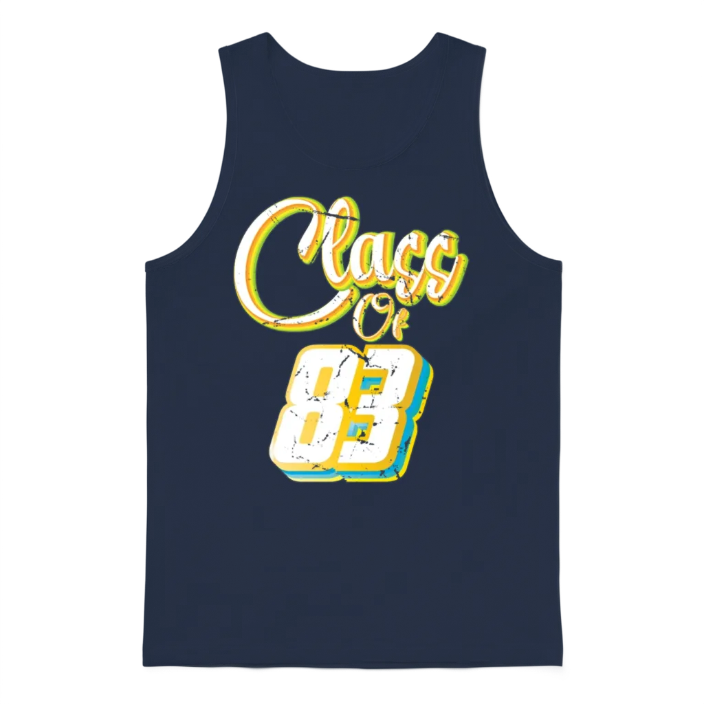 Class of 83 Reunion Vintage 1983 Graduation High Unisex Tank Top - Navy