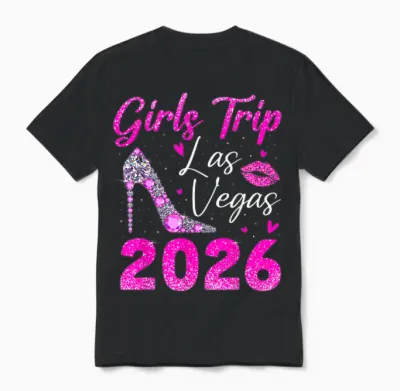 Girls Trip Las Vegas 2026 Women Girls Weekend Trip to Vegas Unisex T-Shirt - Black