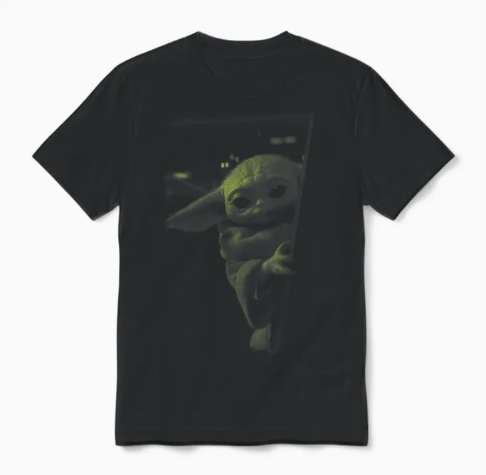 Star Wars: the Mandalorian Grogu Watching Unisex T-Shirt in Black