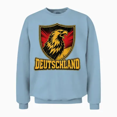 Deutschland Adler - Fan Design Schwarz Rot Gold Unisex Sweatshirt - Light Blue