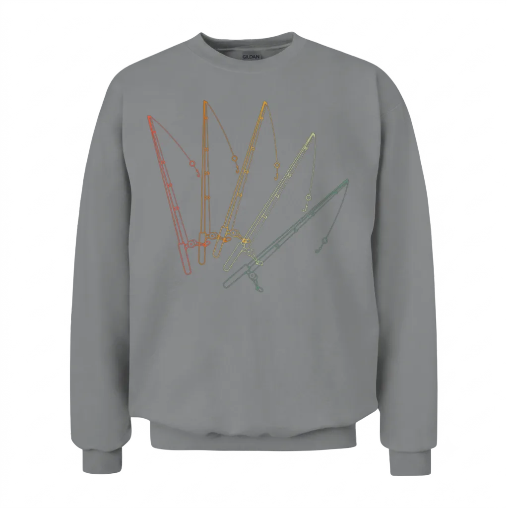 Retro Fishing Rods Unisex Sweatshirt - Sport Grey