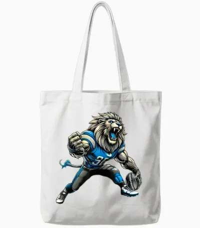 Lion Touchdown American Football Game Day Thanksgiving Cool Tote Bags - White
