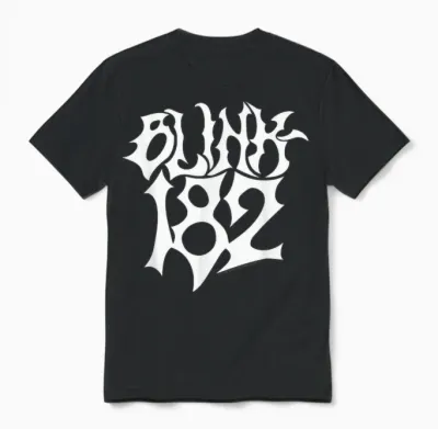 Blink 182 Gothic Logo Rock Music by Rock Off Unisex T-Shirt - Black