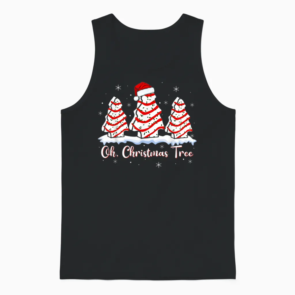 Groovy Oh Christmas Tree Cakes Debbie Beckey Jen Cake Lovers Unisex Tank Top in Black
