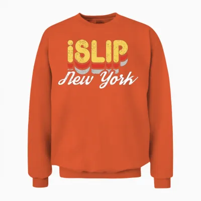 Retro Islip New York Unisex Sweatshirt - Orange