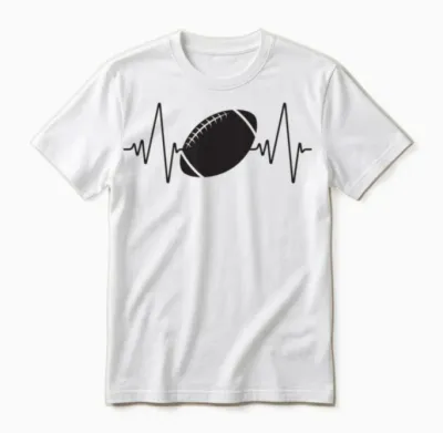 Heartbeat Football Unisex T-Shirt - White