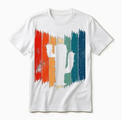 Vintage Cactus Retro Cactus Unisex T-Shirt - White