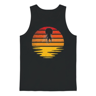 Jellyfish Retro Unisex Tank Top - Black