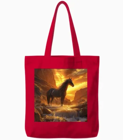 Horse Tote Bags - Red