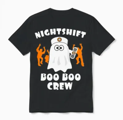 Nicht Shifts Boo Boo Crew Unisex T-Shirt - Black