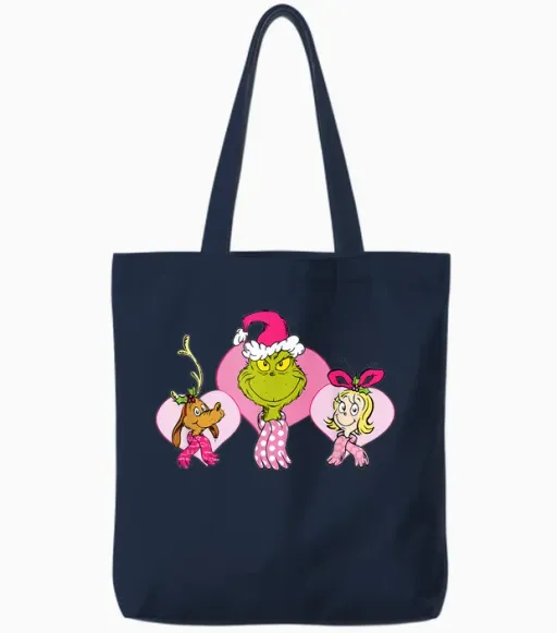 Dr. Seuss Pink Heart Trio Tote Bags - Navy