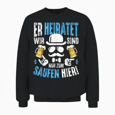 Hen Party T-Shirt Men's Bachelor Party T-Shirt, Black, S Unisex Sweatshirt - Black