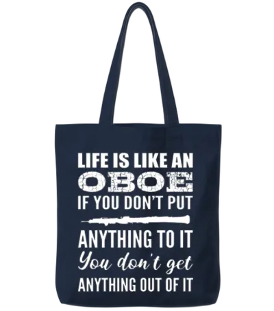 Like an Oboe Concert Goer Gift Tote Bags - Navy