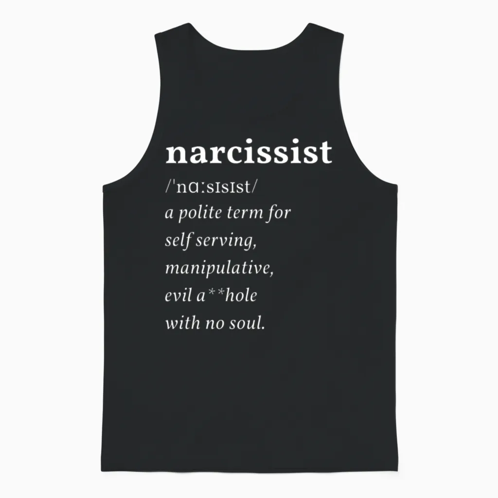 Narcissist Definition Unisex Tank Top in Black