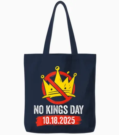 No Kings Day Patriotic No Kings 2025 Tote Bags - Navy
