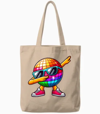 Led 70s Disco Ball Dabbing Sunglasses Nightclub Dance Party Tote Bags - Natural