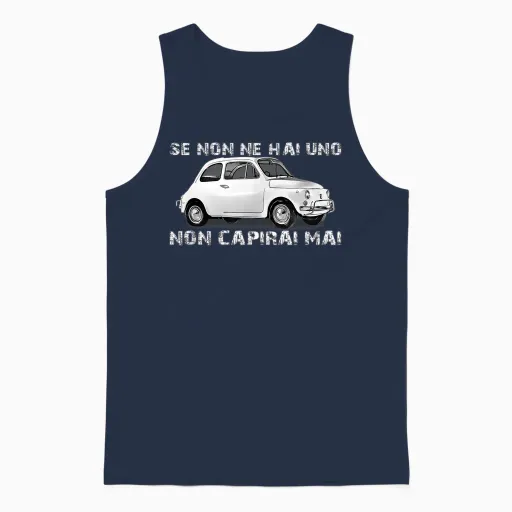 Fiat 500 Unisex Tank Top in Navy