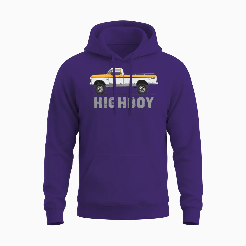 Highboy Chrome Yellow Unisex Hoodie in Purple