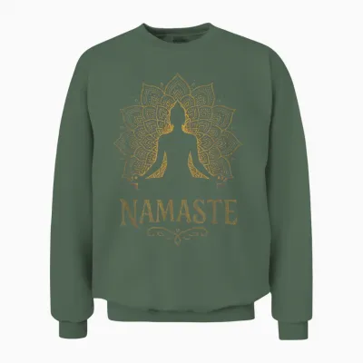 Namaste - Yoga Meditation Peace Buddha Namaste Unisex Sweatshirt - Military Green