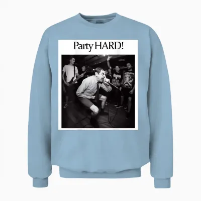#lele Künstliche Intelligenz Bean T-Shirt Motiv, Party Hard Unisex Sweatshirt - Light Blue