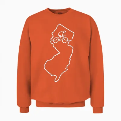 New Jersey Cycling Shirt Cyclist Gift Bike Biking Unisex Sweatshirt - Orange