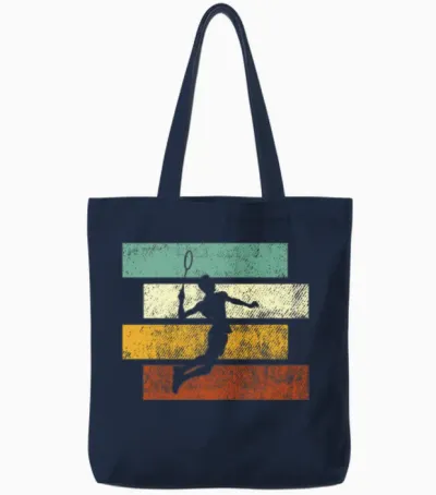 Badminton Retro Tote Bags - Navy